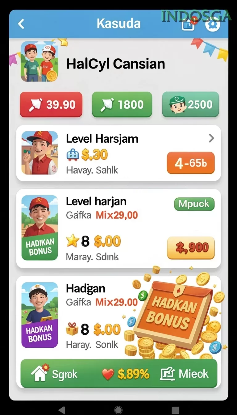 Cuplikan layar 789RP — menu navigasi