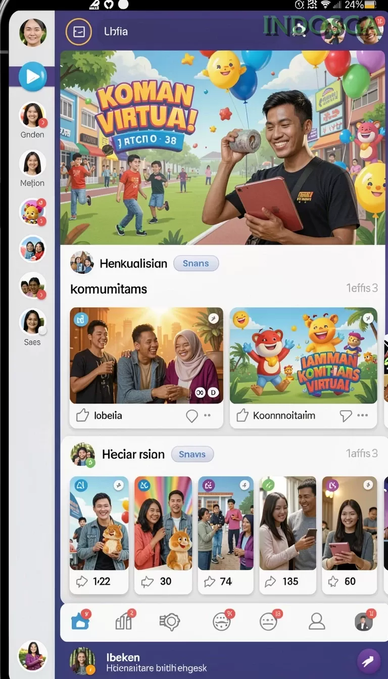 Cuplikan layar V98 — halaman utama